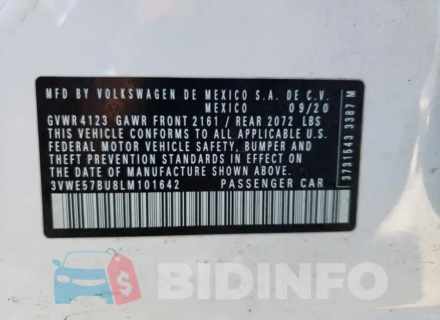 3VWE57BU8LM101642 Photo# 12