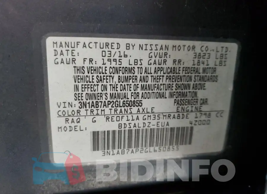 3N1AB7AP2GL650855 Photo# 12