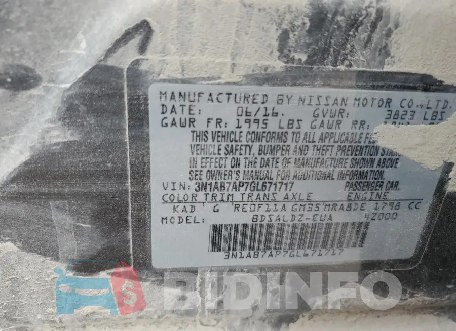 3N1AB7AP7GL671717 Photo# 12