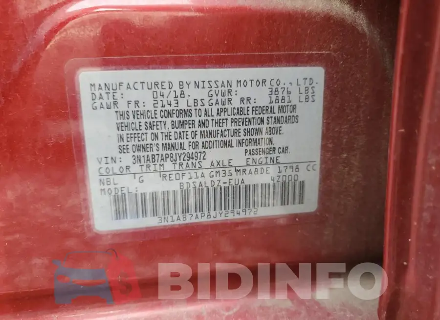 3N1AB7AP8JY294972 Photo# 13