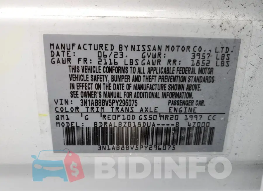 3N1AB8BV5PY296075 Photo# 12