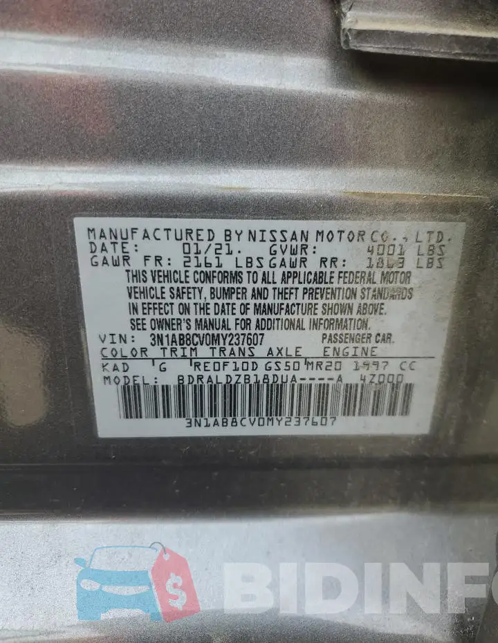 3N1AB8CV0MY237607 Photo# 13