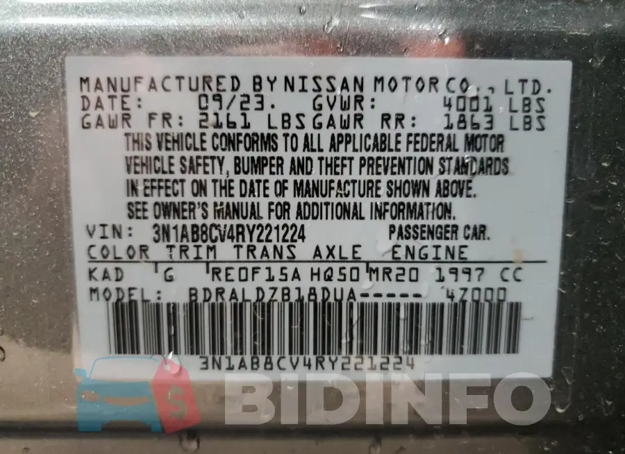 3N1AB8CV4RY221224 Photo# 12