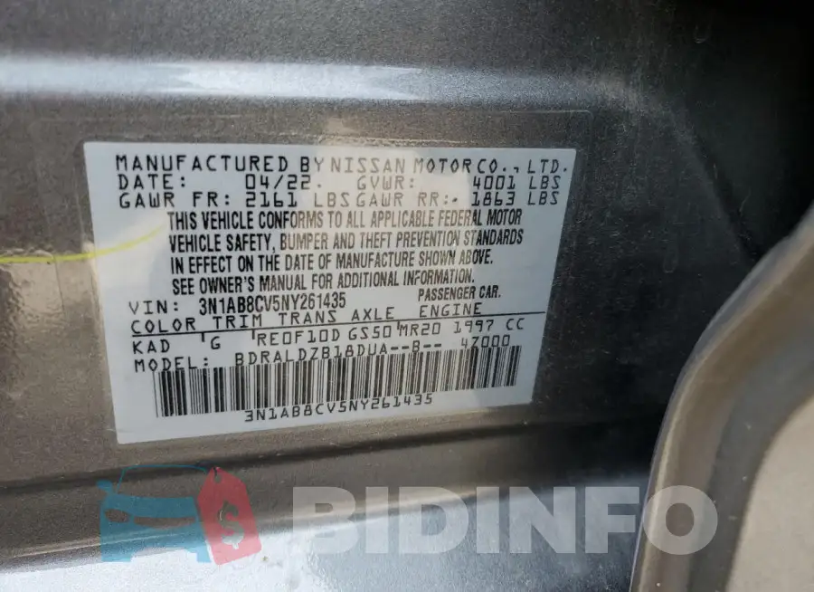 3N1AB8CV5NY261435 Photo# 12
