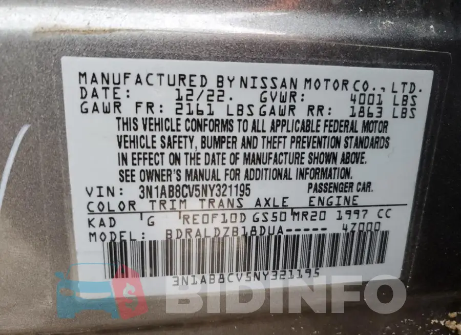 3N1AB8CV5NY321195 Photo# 12