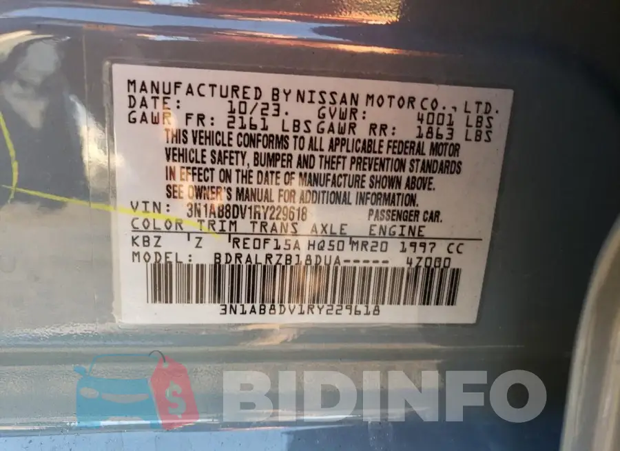 3N1AB8DV1RY229618 Photo# 12