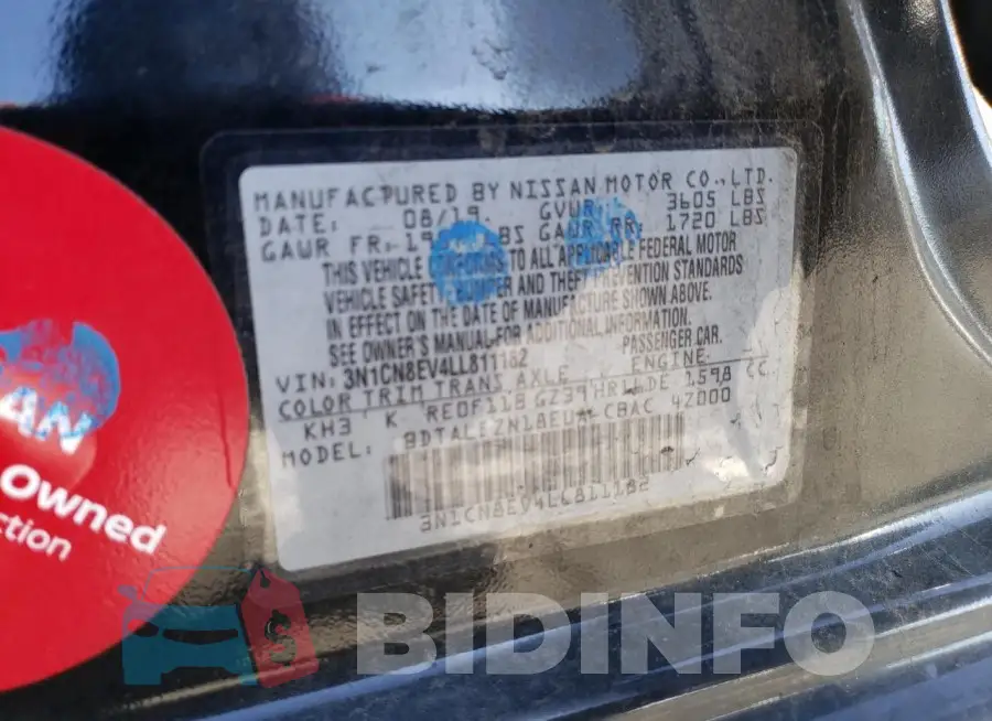 3N1CN8EV4LL811182 Photo# 12