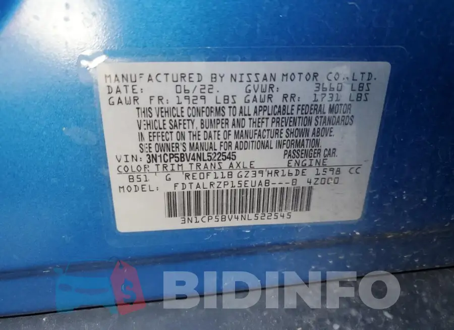 3N1CP5BV4NL522545 Photo# 14