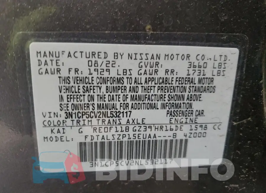3N1CP5CV2NL532117 Photo# 12