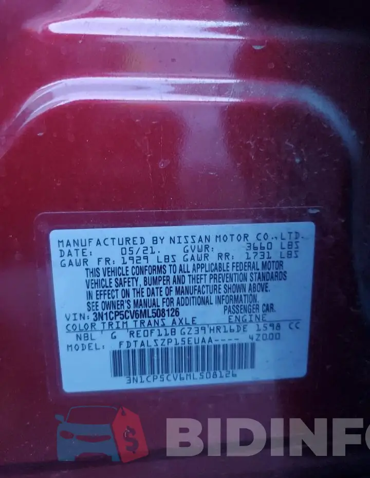 3N1CP5CV6ML508126 Photo# 13