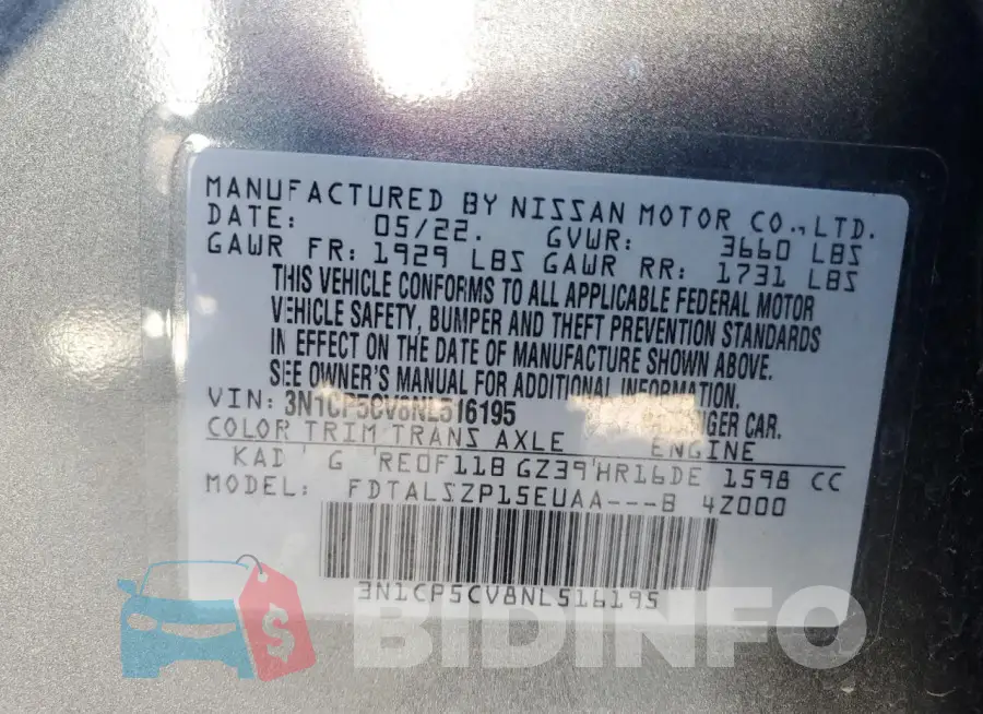 3N1CP5CV8NL516195 Photo# 12
