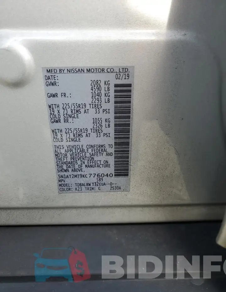 5N1AT2MT9KC776040 Photo# 13
