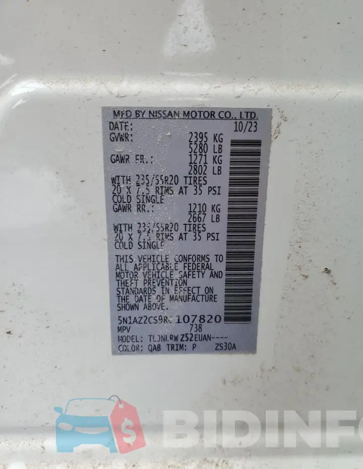 5N1AZ2CS9RC107820 Photo# 12