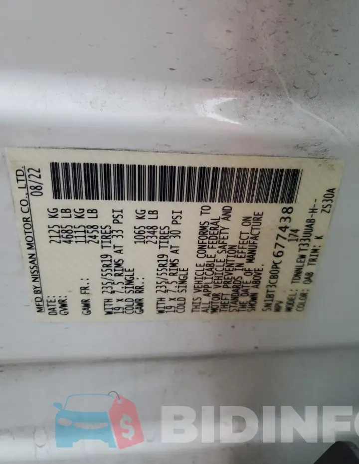 5N1BT3CB0PC677438 Photo# 13
