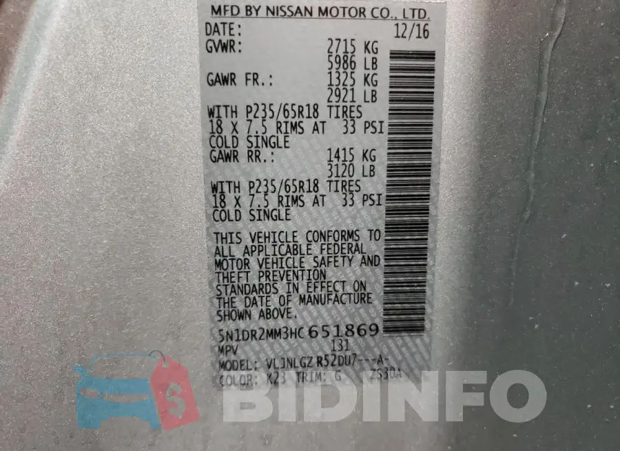 5N1DR2MM3HC651869 Photo# 13