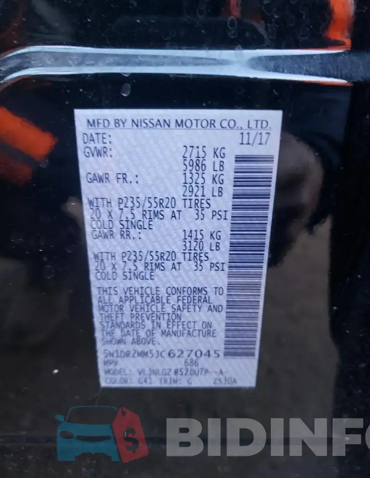 5N1DR2MM5JC627045 Photo# 13