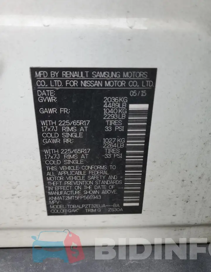 KNMAT2MT5FP566943 Photo# 12