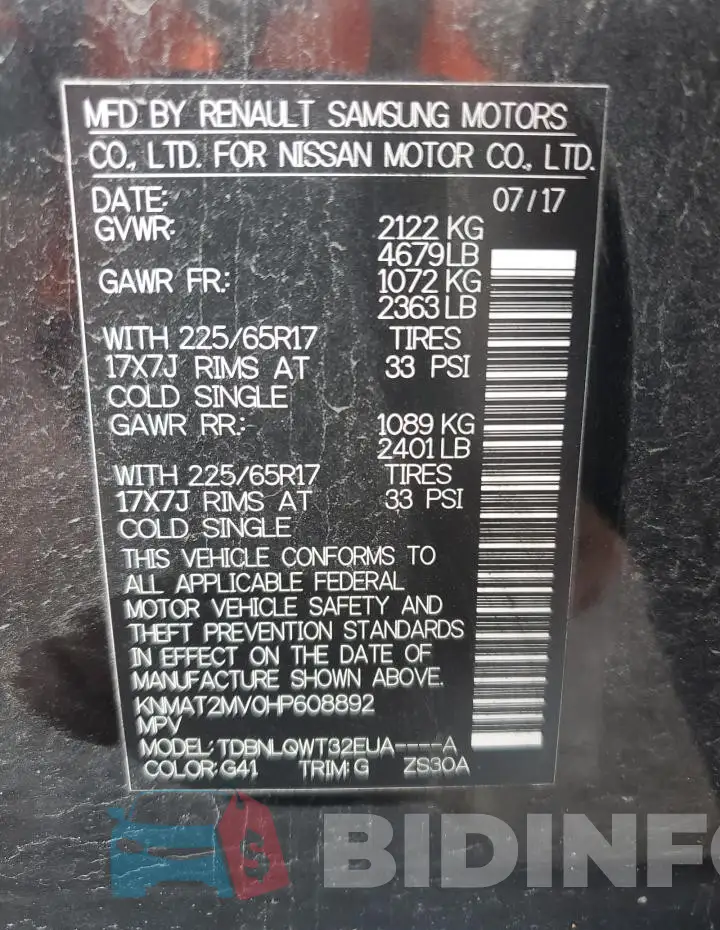 KNMAT2MV0HP608892 Photo# 13