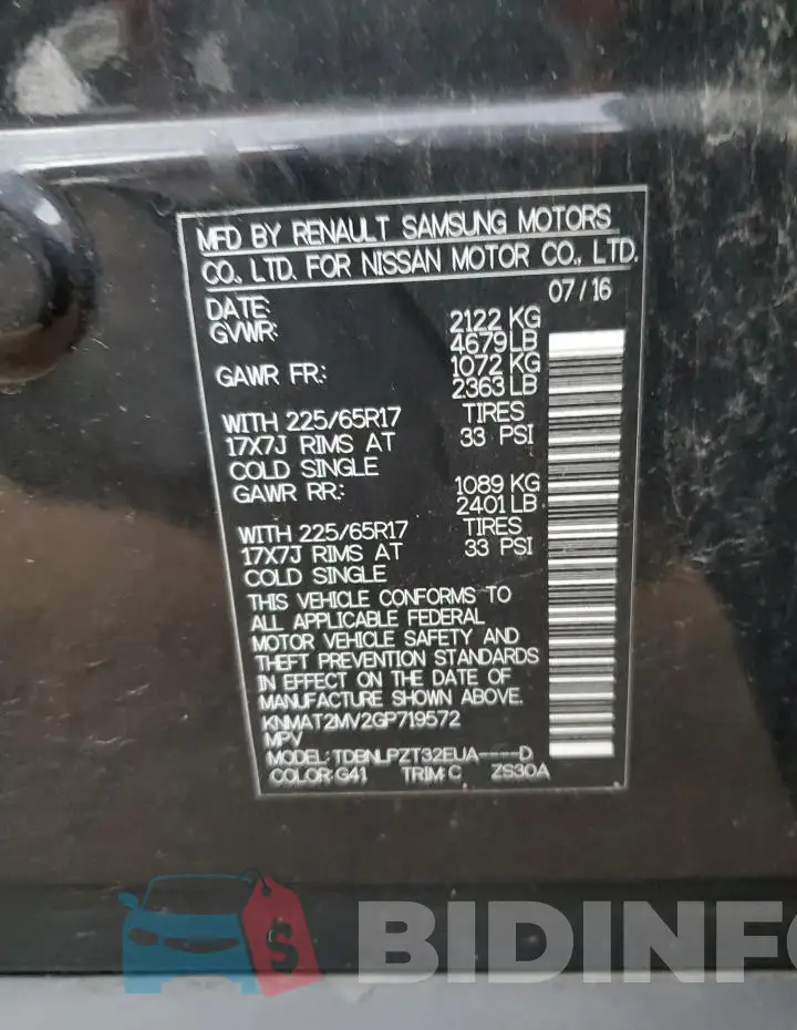 KNMAT2MV2GP719572 Photo# 12