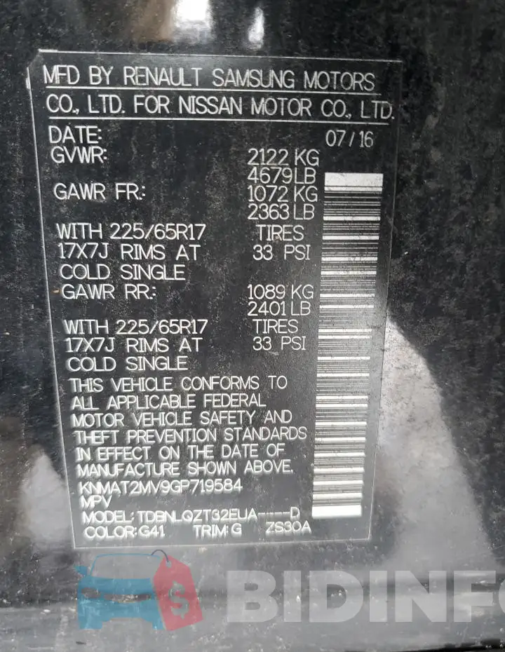 KNMAT2MV9GP719584 Photo# 13
