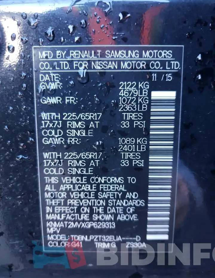 KNMAT2MVXGP629313 Photo# 13