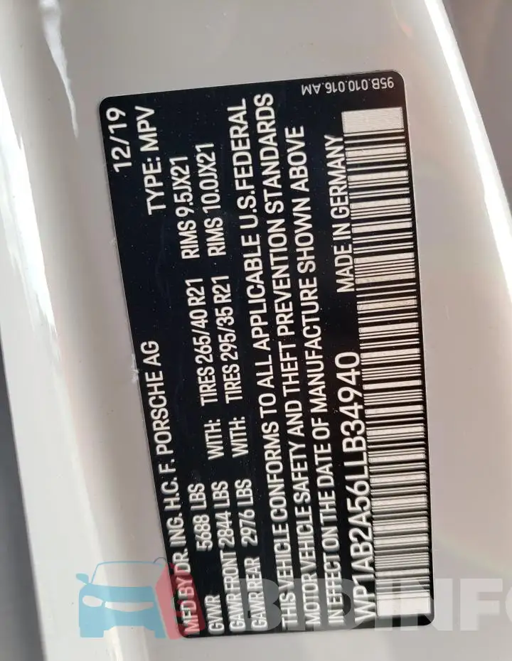 WP1AB2A56LLB34940 Photo# 14
