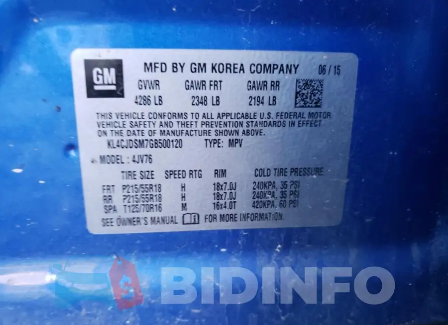 KL4CJDSM7GB500120 Photo# 12