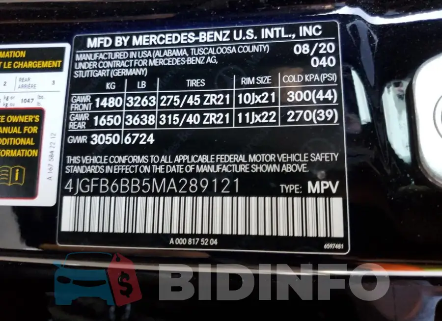 4JGFB6BB5MA289121 Photo# 13