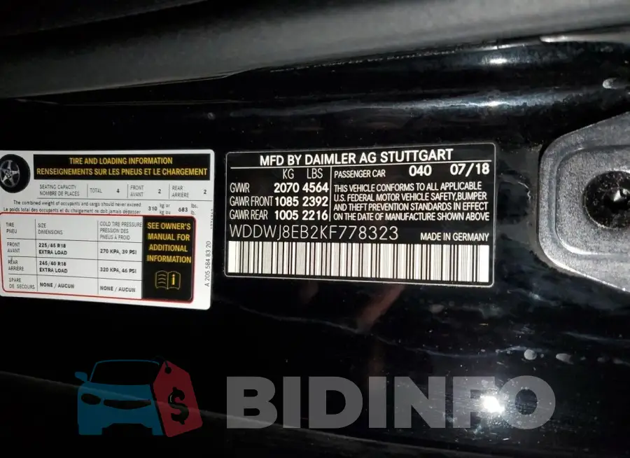 WDDWJ8EB2KF778323 Photo# 12