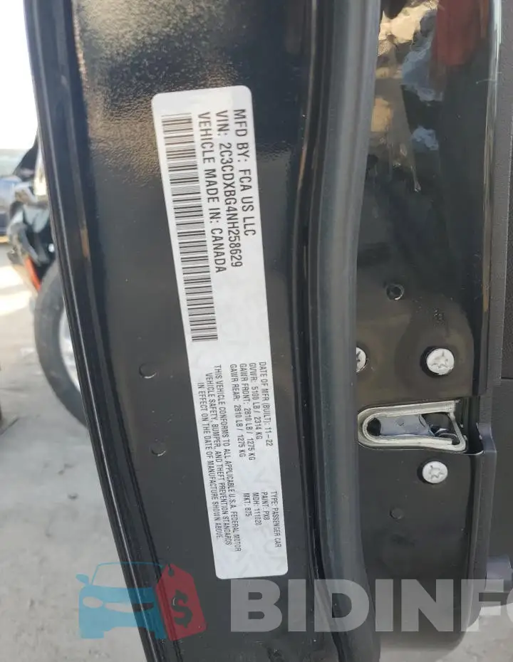 2C3CDXBG4NH258629 Photo# 12