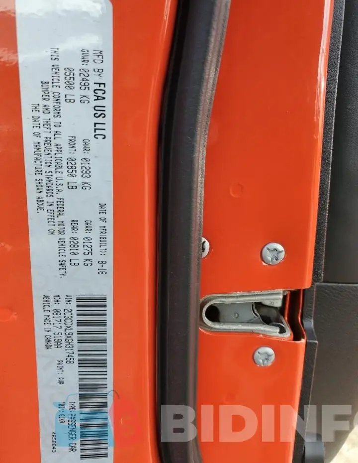 2C3CDXL9XGH317458 Photo# 12