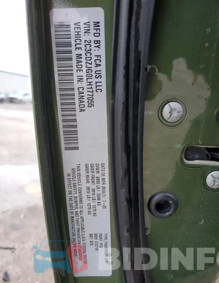 2C3CDZJG0LH177055 Photo# 12