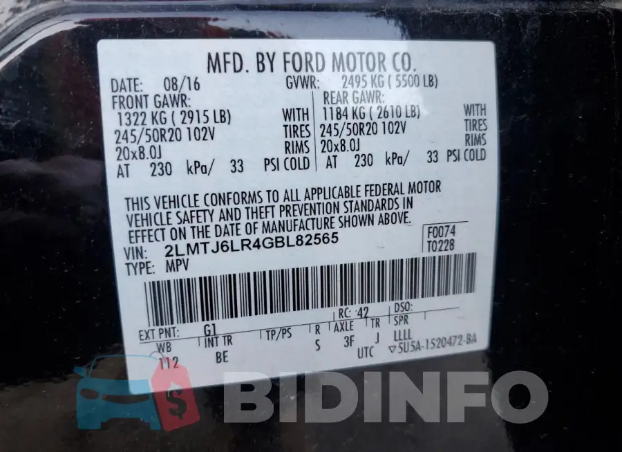2LMTJ6LR4GBL82565 Photo# 12