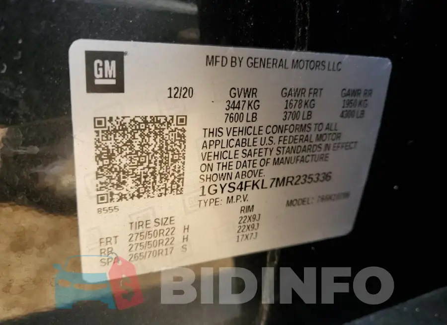 1GYS4FKL7MR235336 Photo# 13