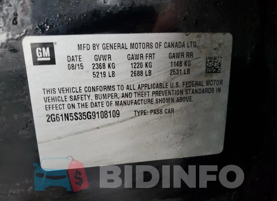 2G61N5S35G9108109 Photo# 12