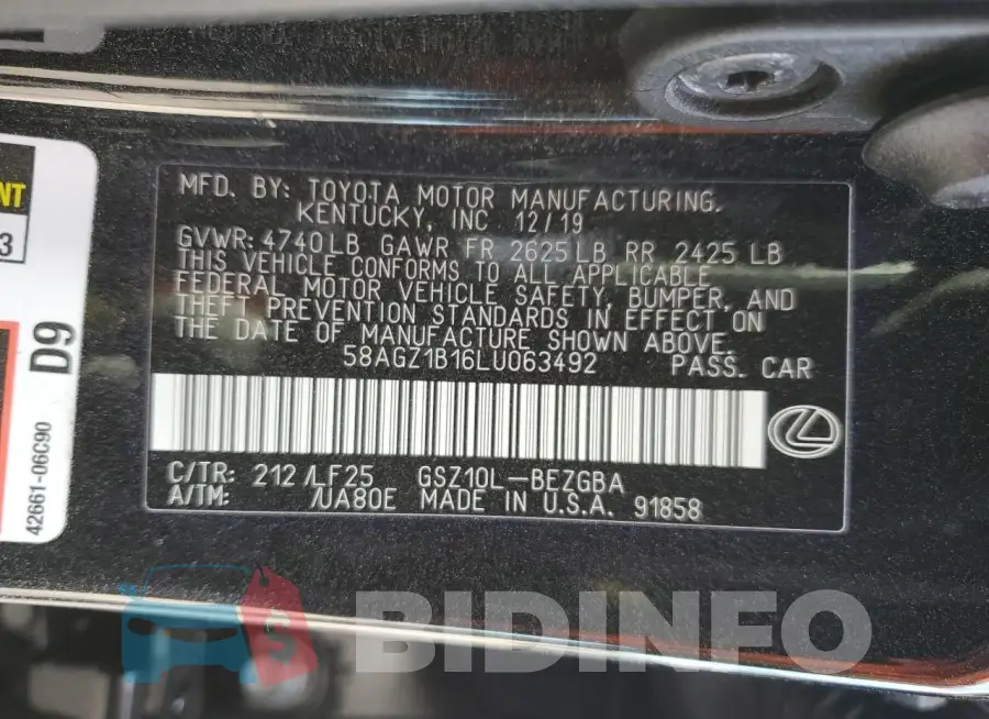 58AGZ1B16LU063492 Photo# 12