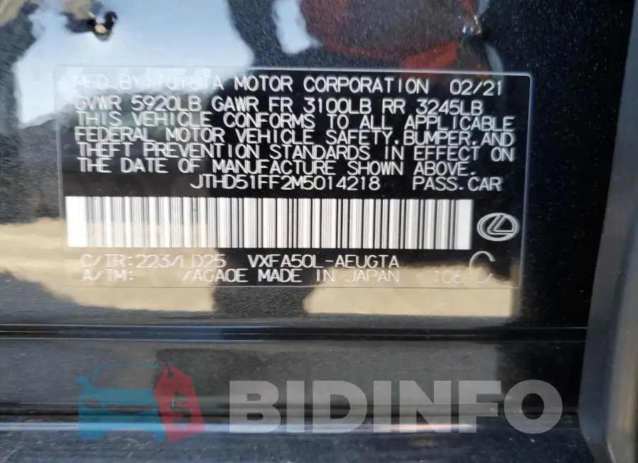 JTHD51FF2M5014218 Photo# 13