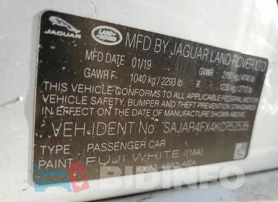 SAJAR4FX4KCP52535 Photo# 12