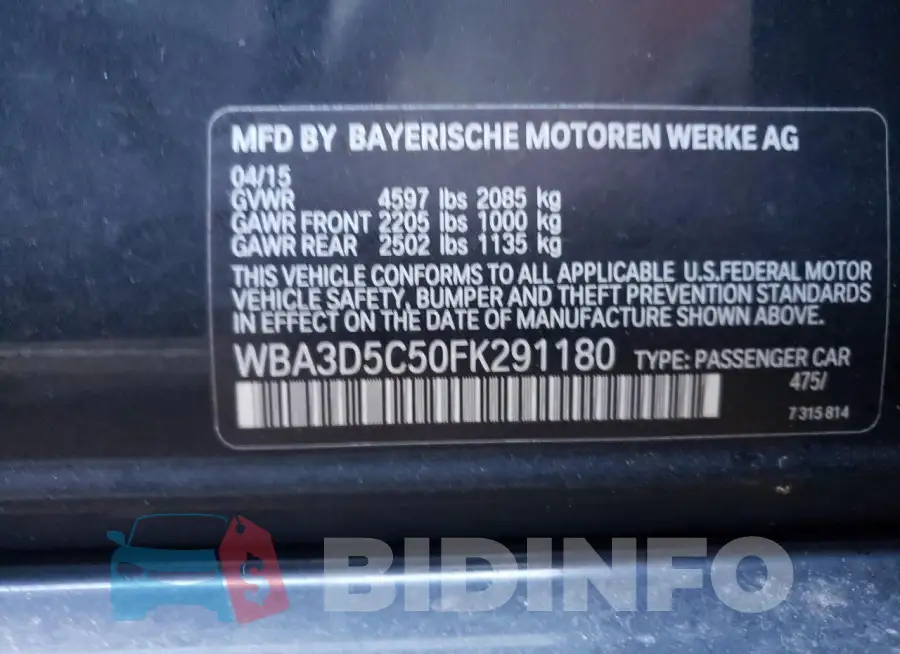 WBA3D5C50FK291180 Photo# 12