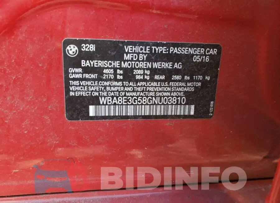 WBA8E3G58GNU03810 Photo# 12