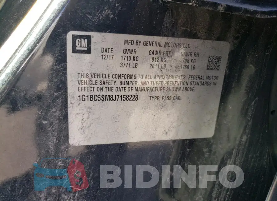 1G1BC5SM8J7158228 Photo# 12