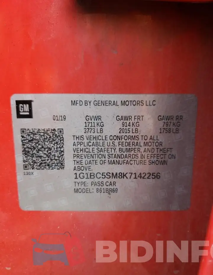 1G1BC5SM8K7142256 Photo# 12