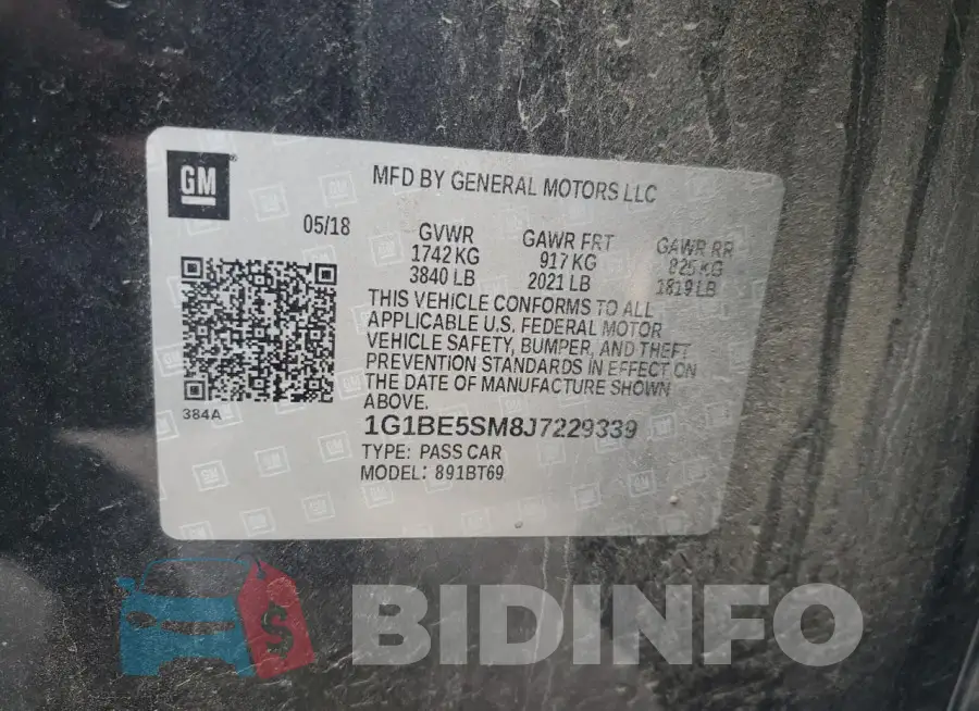 1G1BE5SM8J7229339 Photo# 12