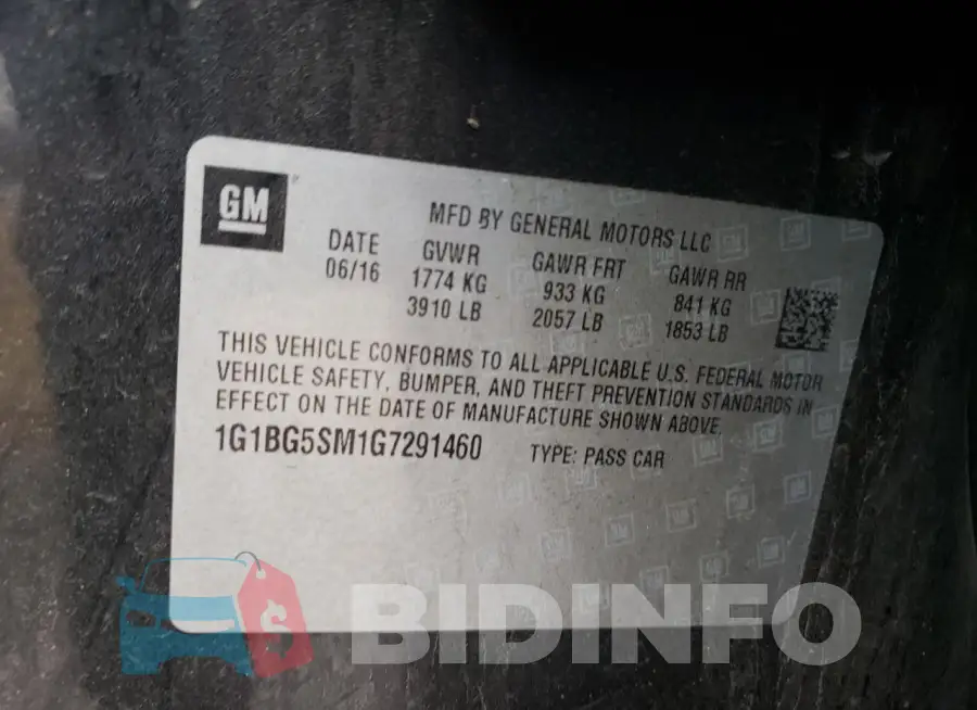 1G1BG5SM1G7291460 Photo# 13