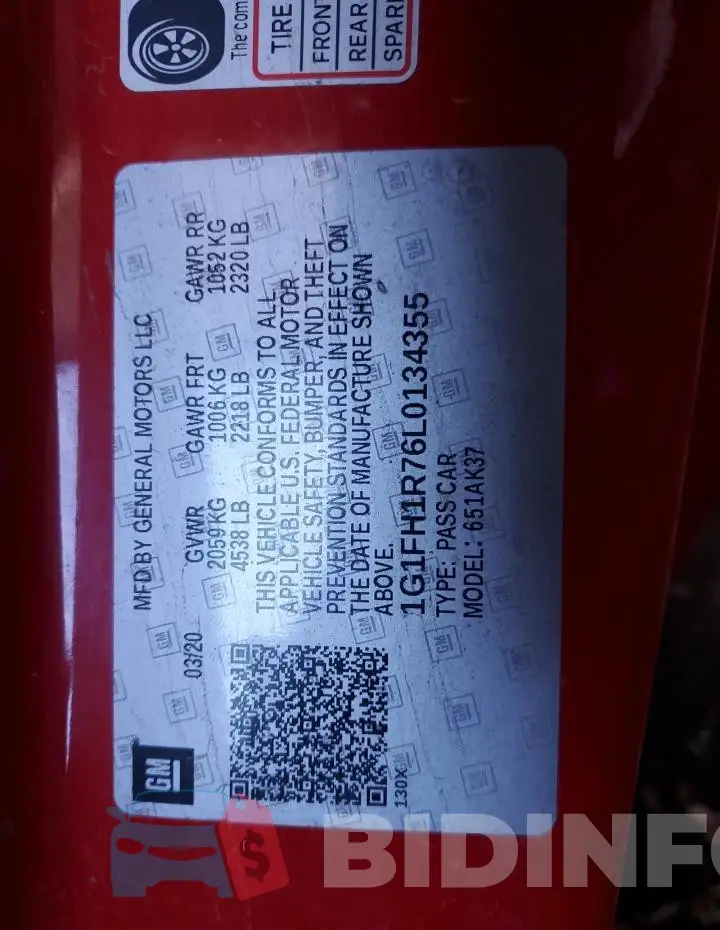 1G1FH1R76L0134355 Photo# 12