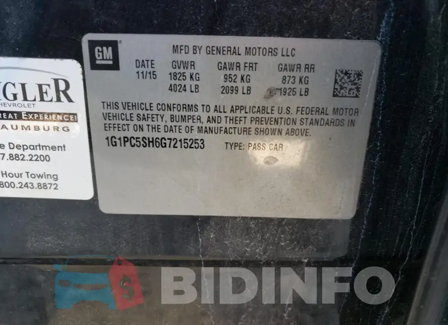 1G1PC5SH6G7215253 Photo# 12