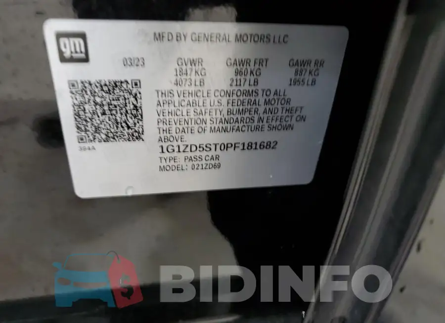 1G1ZD5ST0PF181682 Photo# 12