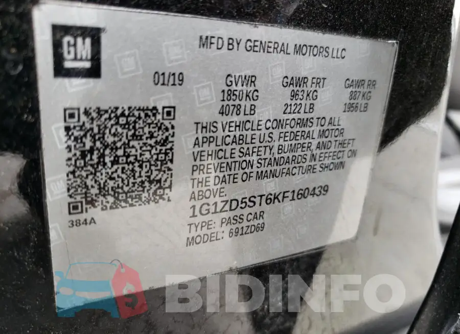 1G1ZD5ST6KF160439 Photo# 12