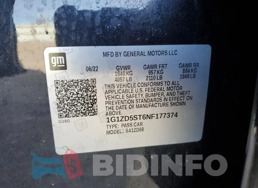 1G1ZD5ST6NF177374 Photo# 12