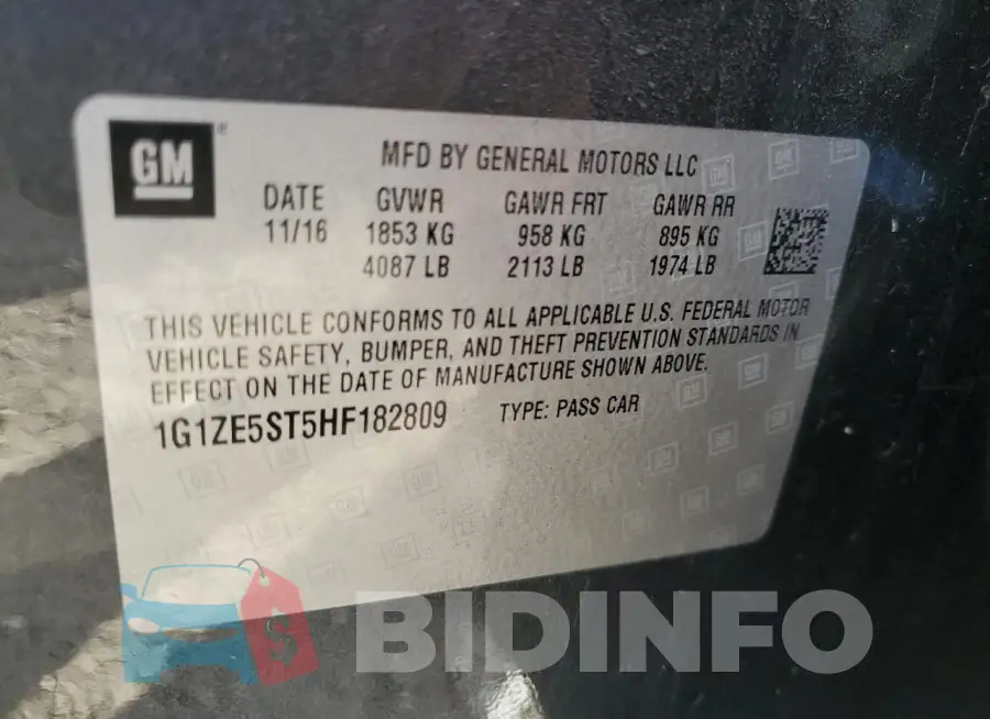 1G1ZE5ST5HF182809 Photo# 12
